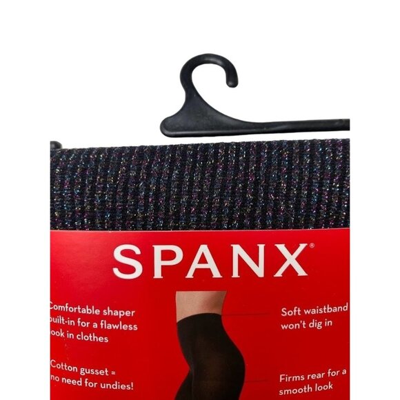 SPANX Tight End‎ Tights Women's  Sz A Black Metallic Sparkle Rainbow Shimmer NEW - Picture 11 of 15